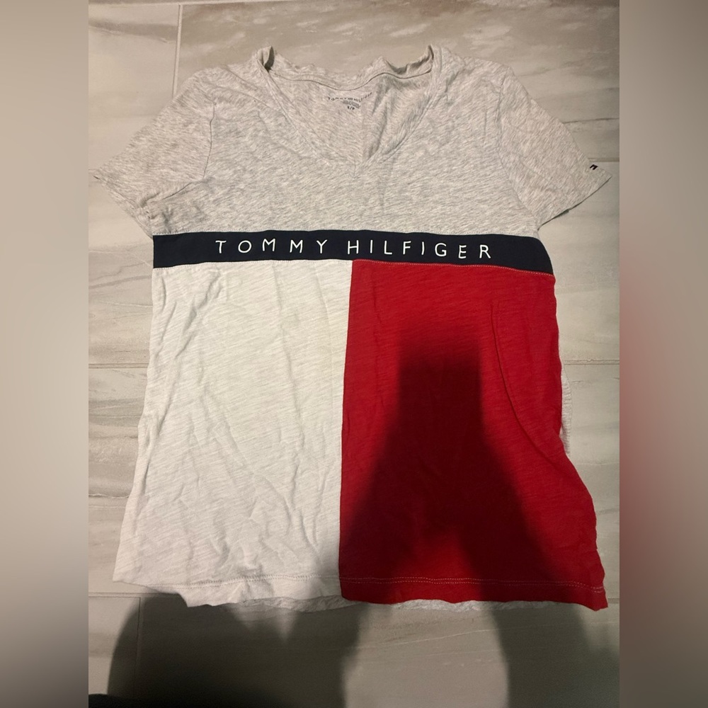 Tommy Hilfiger Heather Gray V-Neck Tee